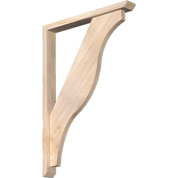 Ekena Millwork Funston Slat Smooth Bracket w/ Offset Brace, Douglas Fir, 3 1/2"W x 28"D x 40"H BKT0402X28X40FST06SDF - main